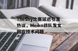 开云官方体育app官网-TheShy比赛延迟引发热议，Meiko战队发文回应技术问题